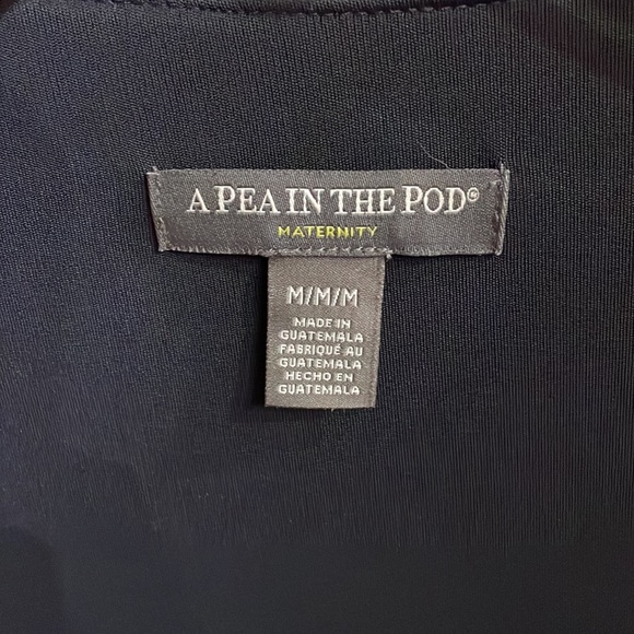 A pea In The Pod Maternity Navy blue ruching sides dress size Med square neck - Picture 3 of 8